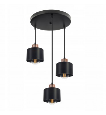 Lampa wisząca potrójna loftowa 3xE27 black copper